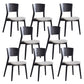 Wood Kitchen Dining Side Chair Open Back Dining Side Chair in Black Frame
