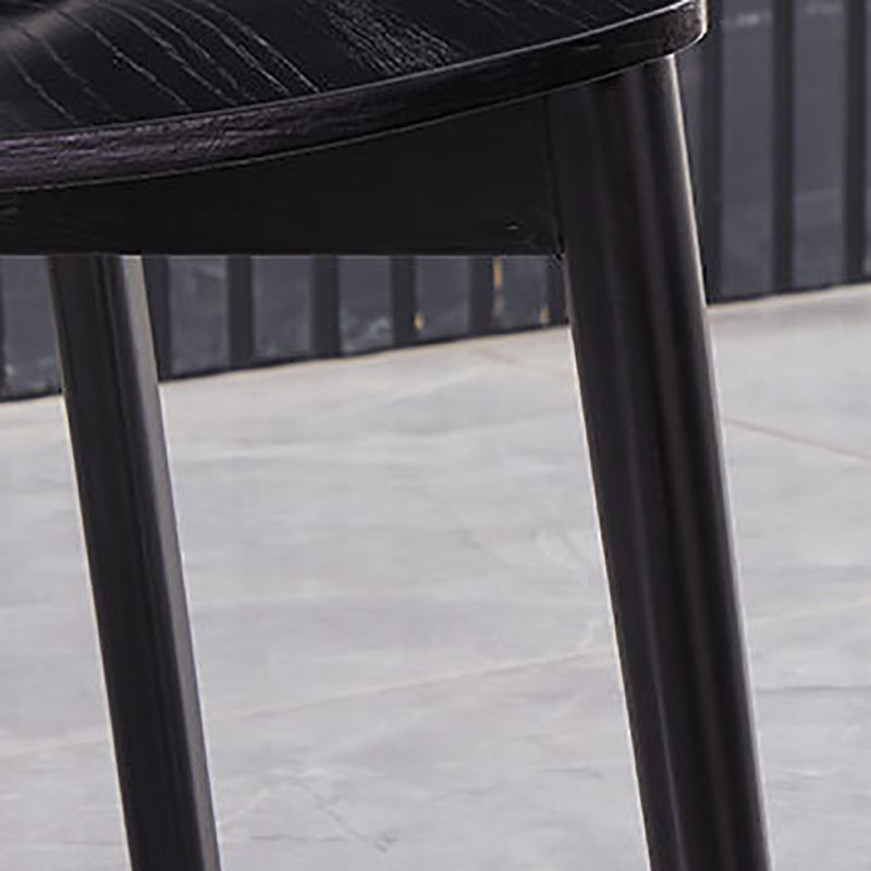 Wood Kitchen Dining Side Chair Open Back Dining Side Chair in Black Frame