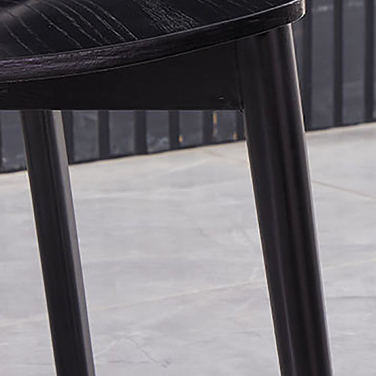 Wood Kitchen Dining Side Chair Open Back Dining Side Chair in Black Frame