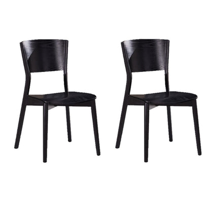 Wood Kitchen Dining Side Chair Open Back Dining Side Chair in Black Frame
