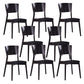 Wood Kitchen Dining Side Chair Open Back Dining Side Chair in Black Frame