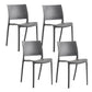 Contemporary Style Side Chair Open Back Plastic Dining Room Chair Black 4 Piece Set Clearhalo 'Dining Chairs' 'Dining Tables & Seating' 'dining_chair' 'furn' 'furn_dining_chair' 'Furniture' 'Kitchen & Dining Furniture' 6230661