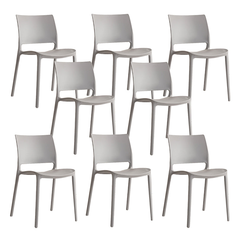 Contemporary Style Side Chair Open Back Plastic Dining Room Chair Grey 8 Piece Set Clearhalo 'Dining Chairs' 'Dining Tables & Seating' 'dining_chair' 'furn' 'furn_dining_chair' 'Furniture' 'Kitchen & Dining Furniture' 6230666