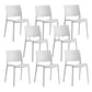 Contemporary Style Side Chair Open Back Plastic Dining Room Chair White 8 Piece Set Clearhalo 'Dining Chairs' 'Dining Tables & Seating' 'dining_chair' 'furn' 'furn_dining_chair' 'Furniture' 'Kitchen & Dining Furniture' 6230671