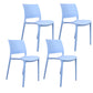 Contemporary Style Side Chair Open Back Plastic Dining Room Chair Sky Blue 4 Piece Set Clearhalo 'Dining Chairs' 'Dining Tables & Seating' 'dining_chair' 'furn' 'furn_dining_chair' 'Furniture' 'Kitchen & Dining Furniture' 6230672