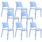 Contemporary Style Side Chair Open Back Plastic Dining Room Chair Sky Blue 8 Piece Set Clearhalo 'Dining Chairs' 'Dining Tables & Seating' 'dining_chair' 'furn' 'furn_dining_chair' 'Furniture' 'Kitchen & Dining Furniture' 6230675