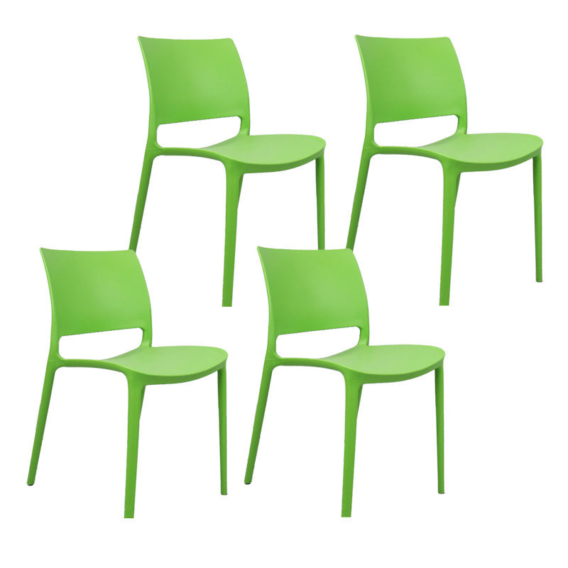 Contemporary Style Side Chair Open Back Plastic Dining Room Chair Green 4 Piece Set Clearhalo 'Dining Chairs' 'Dining Tables & Seating' 'dining_chair' 'furn' 'furn_dining_chair' 'Furniture' 'Kitchen & Dining Furniture' 6230677