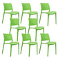 Contemporary Style Side Chair Open Back Plastic Dining Room Chair Green 8 Piece Set Clearhalo 'Dining Chairs' 'Dining Tables & Seating' 'dining_chair' 'furn' 'furn_dining_chair' 'Furniture' 'Kitchen & Dining Furniture' 6230678