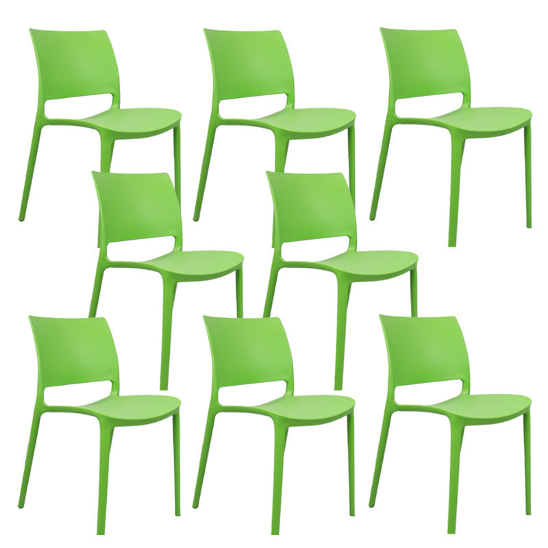 Contemporary Style Side Chair Open Back Plastic Dining Room Chair Green 8 Piece Set Clearhalo 'Dining Chairs' 'Dining Tables & Seating' 'dining_chair' 'furn' 'furn_dining_chair' 'Furniture' 'Kitchen & Dining Furniture' 6230678