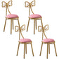 Glam Style Velvet Armless Chair Metal Dining Chair for Restaurant Use