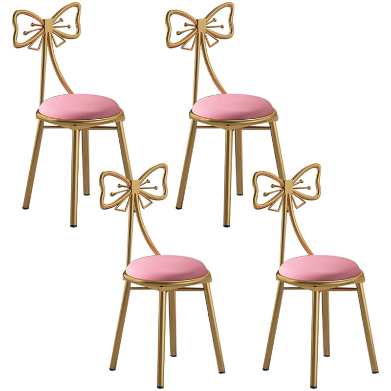 Glam Style Velvet Armless Chair Metal Dining Chair for Restaurant Use