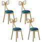 Glam Style Velvet Armless Chair Metal Dining Chair for Restaurant Use