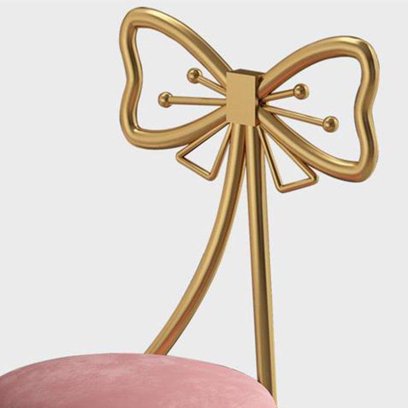 Glam Style Velvet Armless Chair Metal Dining Chair for Restaurant Use