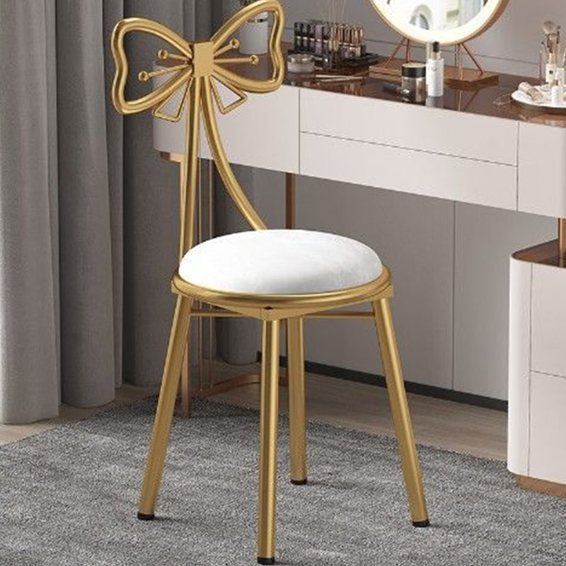 Glam Style Velvet Armless Chair Metal Dining Chair for Restaurant Use