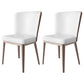 Contemporary Metal Dining Chair Faux Leather Armless Dining Chair for Home Use