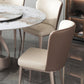 Contemporary Metal Dining Chair Faux Leather Armless Dining Chair for Home Use