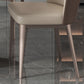 Contemporary Metal Dining Chair Faux Leather Armless Dining Chair for Home Use