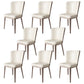 Contemporary Metal Dining Chair Faux Leather Armless Dining Chair for Home Use