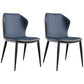 Contemporary Chair Faux Leather Dining Room Wingback Parsons Chair Blue 2 Piece Set Clearhalo 'Dining Chairs' 'Dining Tables & Seating' 'dining_chair' 'furn' 'furn_dining_chair' 'Furniture' 'Kitchen & Dining Furniture' 6230788