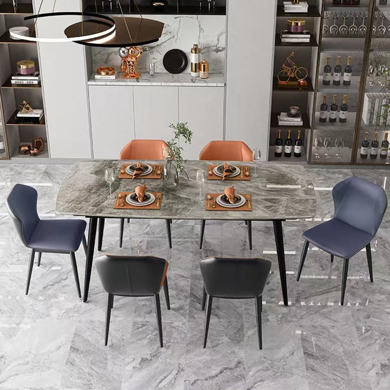 Contemporary Chair Faux Leather Dining Room Wingback Parsons Chair Clearhalo 'Dining Chairs' 'Dining Tables & Seating' 'dining_chair' 'furn' 'furn_dining_chair' 'Furniture' 'Kitchen & Dining Furniture' 6230804