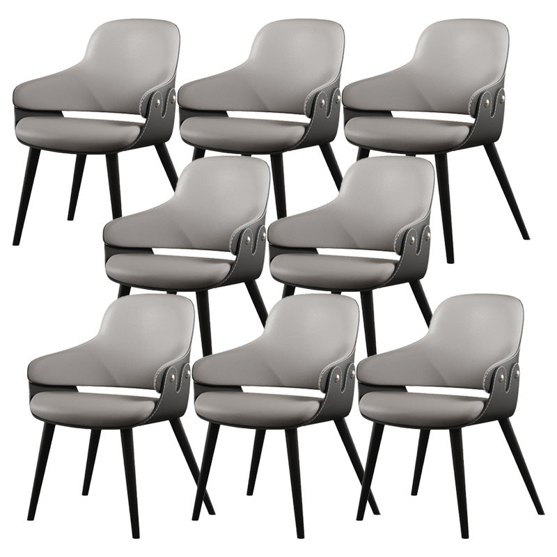 Leather Dining Chairs Metal Leg Arm Dining Room Chairs for Restaurant Use