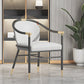 Contemporary Metal Dining Room Chair Arm Upholstered Side Chairs for Home Use Grey 1 Piece Clearhalo 'Dining Chairs' 'Dining Tables & Seating' 'dining_chair' 'furn' 'furn_dining_chair' 'Furniture' 'Kitchen & Dining Furniture' 6230889