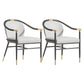 Contemporary Metal Dining Room Chair Arm Upholstered Side Chairs for Home Use Grey 2 Piece Set Clearhalo 'Dining Chairs' 'Dining Tables & Seating' 'dining_chair' 'furn' 'furn_dining_chair' 'Furniture' 'Kitchen & Dining Furniture' 6230890