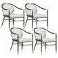 Contemporary Metal Dining Room Chair Arm Upholstered Side Chairs for Home Use Grey 4 Piece Set Clearhalo 'Dining Chairs' 'Dining Tables & Seating' 'dining_chair' 'furn' 'furn_dining_chair' 'Furniture' 'Kitchen & Dining Furniture' 6230892
