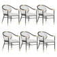 Contemporary Metal Dining Room Chair Arm Upholstered Side Chairs for Home Use Grey 6 Piece Set Clearhalo 'Dining Chairs' 'Dining Tables & Seating' 'dining_chair' 'furn' 'furn_dining_chair' 'Furniture' 'Kitchen & Dining Furniture' 6230893