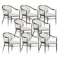 Contemporary Metal Dining Room Chair Arm Upholstered Side Chairs for Home Use Grey 8 Piece Set Clearhalo 'Dining Chairs' 'Dining Tables & Seating' 'dining_chair' 'furn' 'furn_dining_chair' 'Furniture' 'Kitchen & Dining Furniture' 6230896