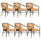 Contemporary Metal Dining Room Chair Arm Upholstered Side Chairs for Home Use Orange 6 Piece Set Clearhalo 'Dining Chairs' 'Dining Tables & Seating' 'dining_chair' 'furn' 'furn_dining_chair' 'Furniture' 'Kitchen & Dining Furniture' 6230902