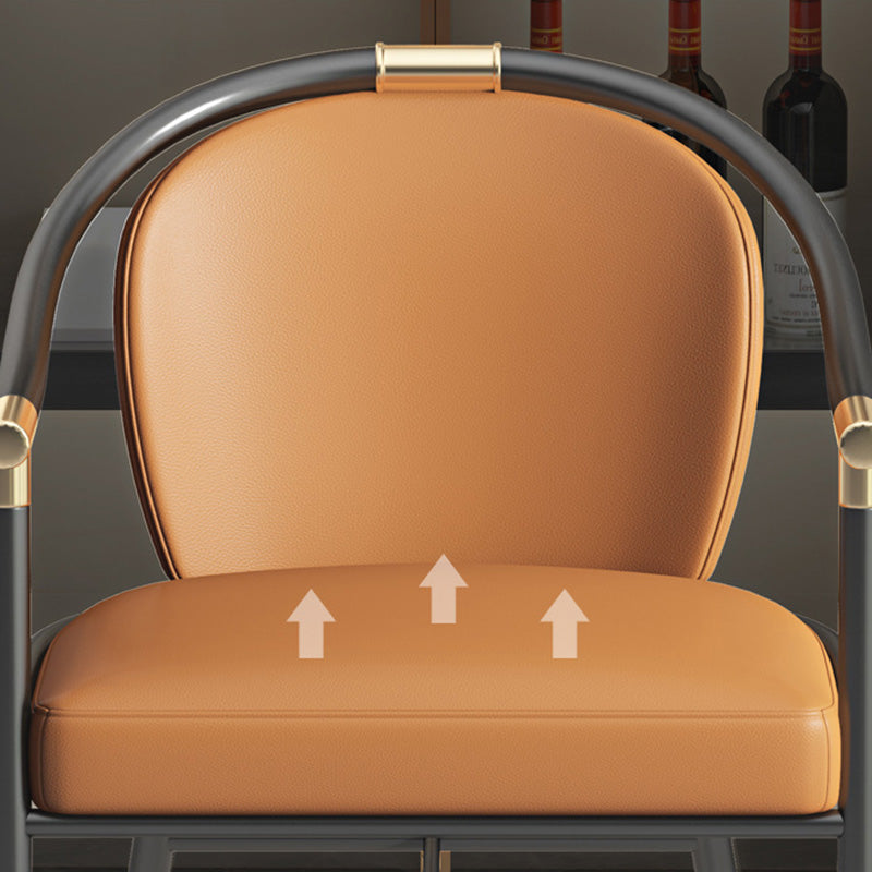 Contemporary Metal Dining Room Chair Arm Upholstered Side Chairs for Home Use Clearhalo 'Dining Chairs' 'Dining Tables & Seating' 'dining_chair' 'furn' 'furn_dining_chair' 'Furniture' 'Kitchen & Dining Furniture' 6230906