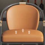 Contemporary Metal Dining Room Chair Arm Upholstered Side Chairs for Home Use Clearhalo 'Dining Chairs' 'Dining Tables & Seating' 'dining_chair' 'furn' 'furn_dining_chair' 'Furniture' 'Kitchen & Dining Furniture' 6230906