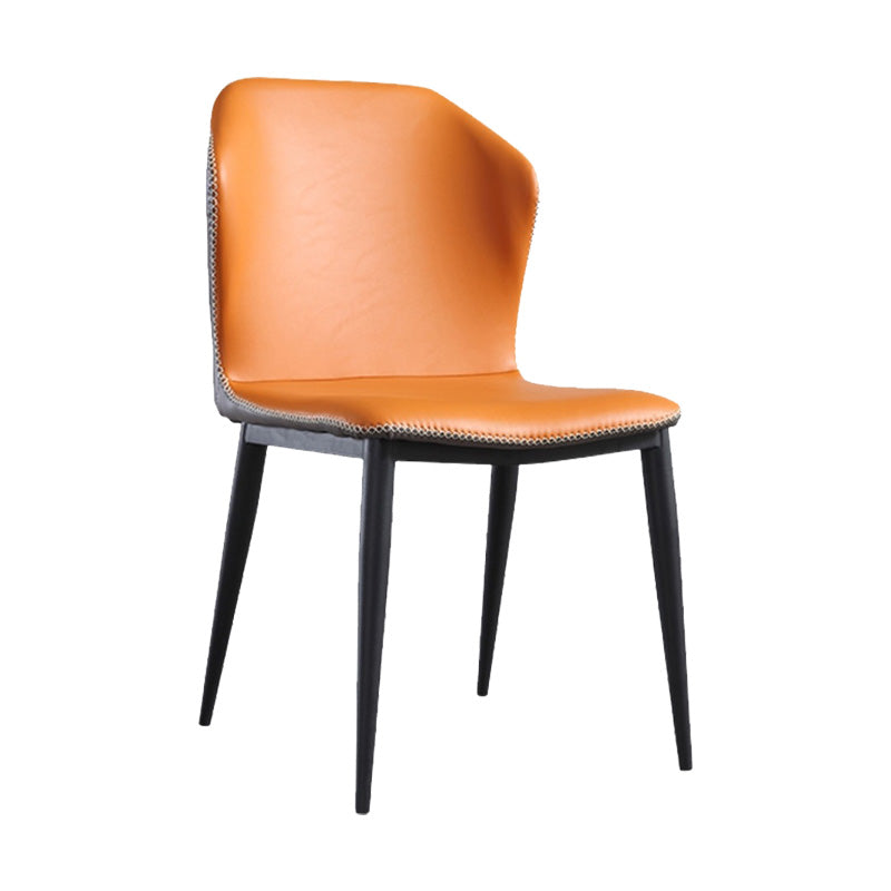 Silla de cena de comedor de metal industrial sillas de comedor de cuero por imitación para uso de restaurantes