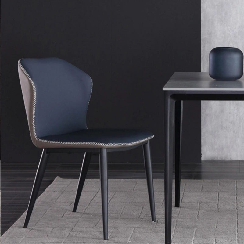 Silla de cena de comedor de metal industrial sillas de comedor de cuero por imitación para uso de restaurantes