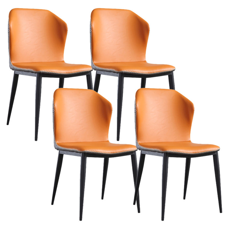 Silla de cena de comedor de metal industrial sillas de comedor de cuero por imitación para uso de restaurantes