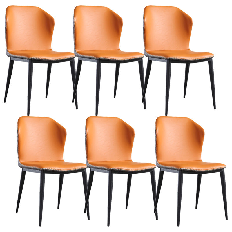 Silla de cena de comedor de metal industrial sillas de comedor de cuero por imitación para uso de restaurantes