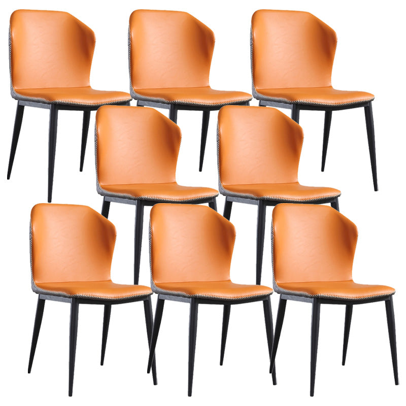 Silla de cena de comedor de metal industrial sillas de comedor de cuero por imitación para uso de restaurantes