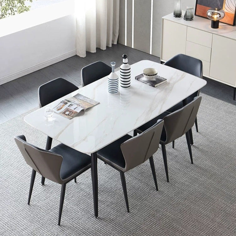 Silla de cena de comedor de metal industrial sillas de comedor de cuero por imitación para uso de restaurantes