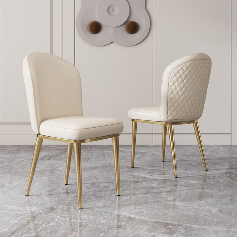 Glam Faux Leather Dining Chair Upholstered Armless Dining Chairs for Restaurant Use Clearhalo 'Dining Chairs' 'Dining Tables & Seating' 'dining_chair' 'furn' 'furn_dining_chair' 'Furniture' 'Kitchen & Dining Furniture' 6230946