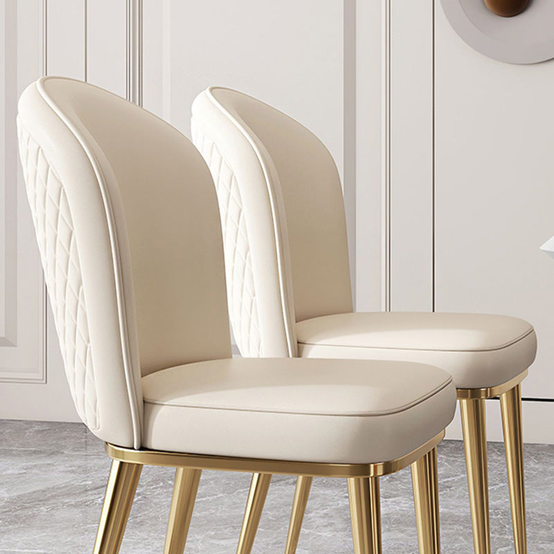 Glam Faux Leather Dining Chair Upholstered Armless Dining Chairs for Restaurant Use Clearhalo 'Dining Chairs' 'Dining Tables & Seating' 'dining_chair' 'furn' 'furn_dining_chair' 'Furniture' 'Kitchen & Dining Furniture' 6230956