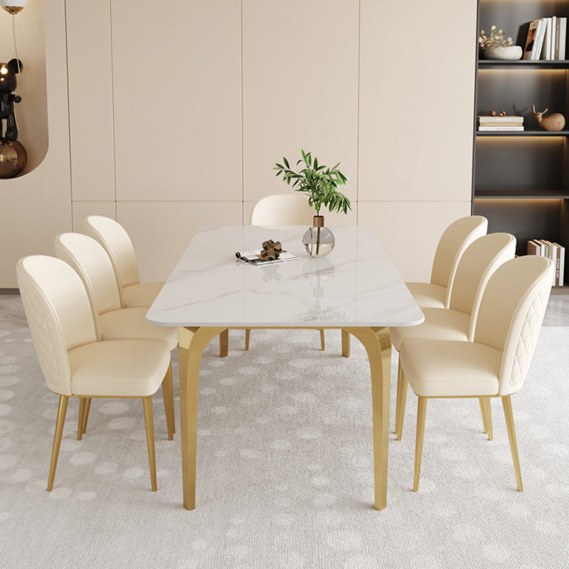 Glam Faux Leather Dining Chair Upholstered Armless Dining Chairs for Restaurant Use Clearhalo 'Dining Chairs' 'Dining Tables & Seating' 'dining_chair' 'furn' 'furn_dining_chair' 'Furniture' 'Kitchen & Dining Furniture' 6230965