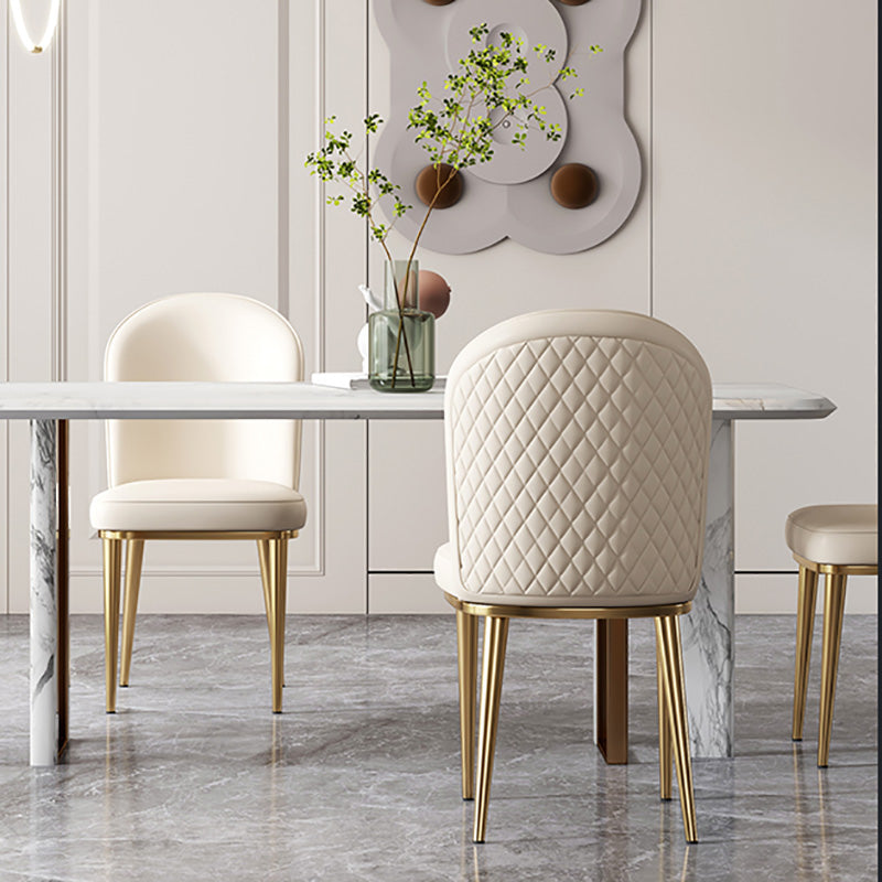 Glam Faux Leather Dining Chair Upholstered Armless Dining Chairs for Restaurant Use Clearhalo 'Dining Chairs' 'Dining Tables & Seating' 'dining_chair' 'furn' 'furn_dining_chair' 'Furniture' 'Kitchen & Dining Furniture' 6230967