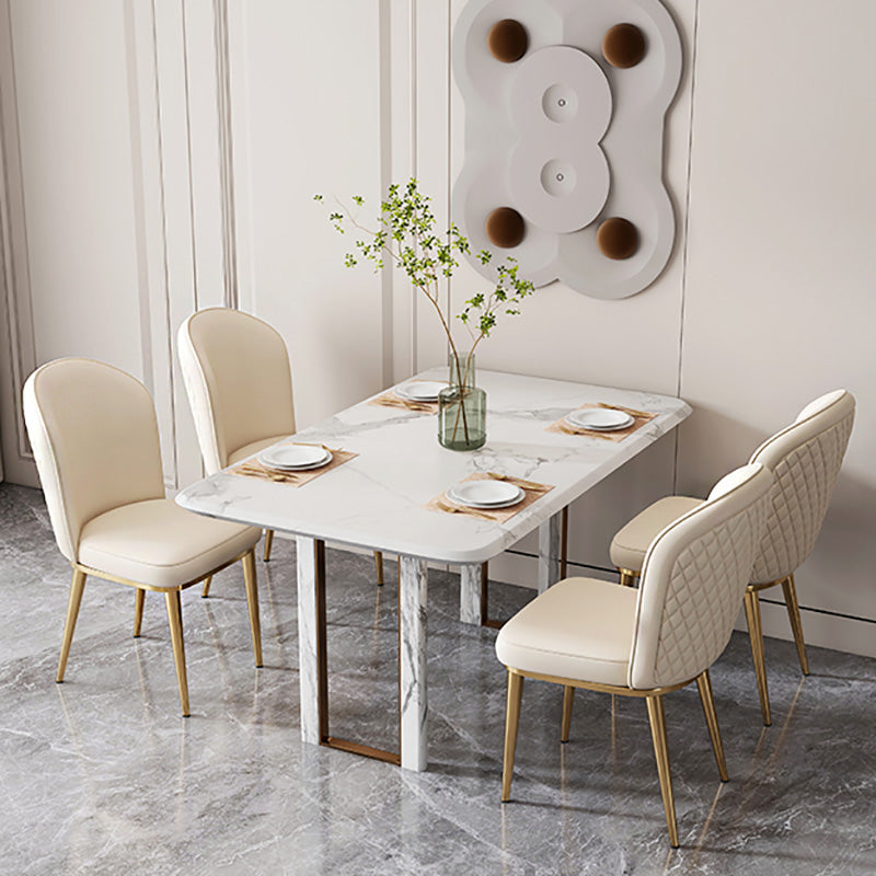 Glam Faux Leather Dining Chair Upholstered Armless Dining Chairs for Restaurant Use Clearhalo 'Dining Chairs' 'Dining Tables & Seating' 'dining_chair' 'furn' 'furn_dining_chair' 'Furniture' 'Kitchen & Dining Furniture' 6230969