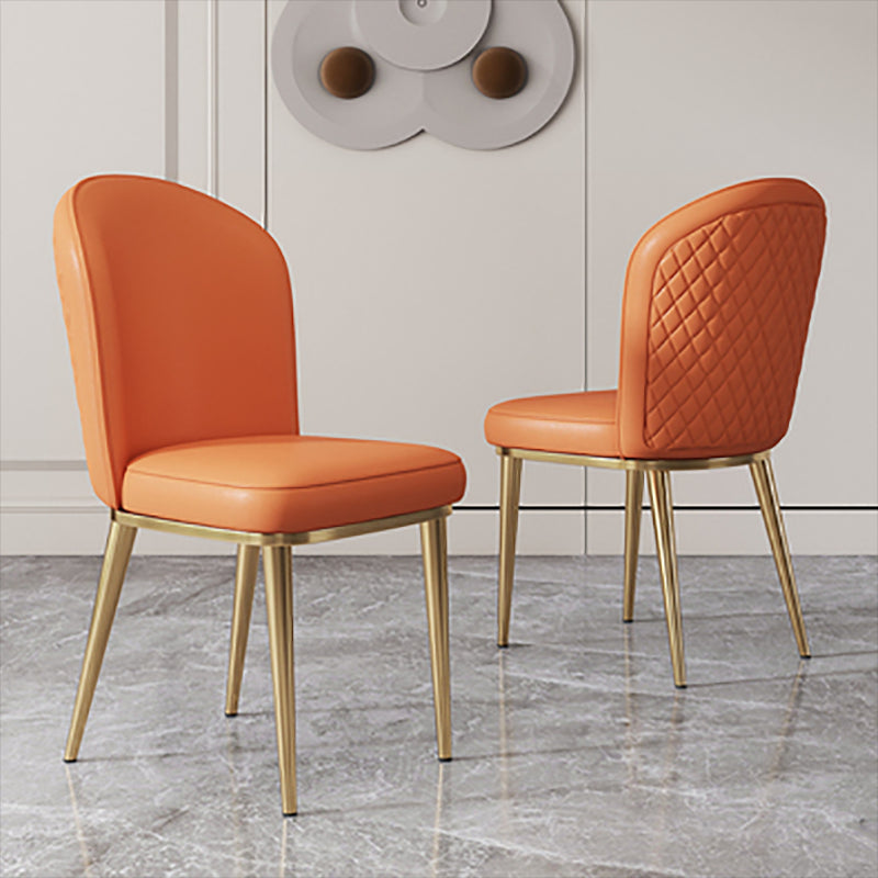 Glam Faux Leather Dining Chair Upholstered Armless Dining Chairs for Restaurant Use Clearhalo 'Dining Chairs' 'Dining Tables & Seating' 'dining_chair' 'furn' 'furn_dining_chair' 'Furniture' 'Kitchen & Dining Furniture' 6230970