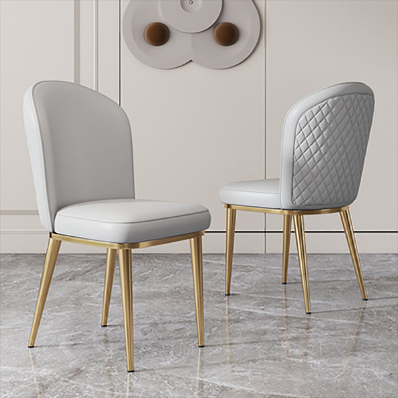 Glam Faux Leather Dining Chair Upholstered Armless Dining Chairs for Restaurant Use Clearhalo 'Dining Chairs' 'Dining Tables & Seating' 'dining_chair' 'furn' 'furn_dining_chair' 'Furniture' 'Kitchen & Dining Furniture' 6230972