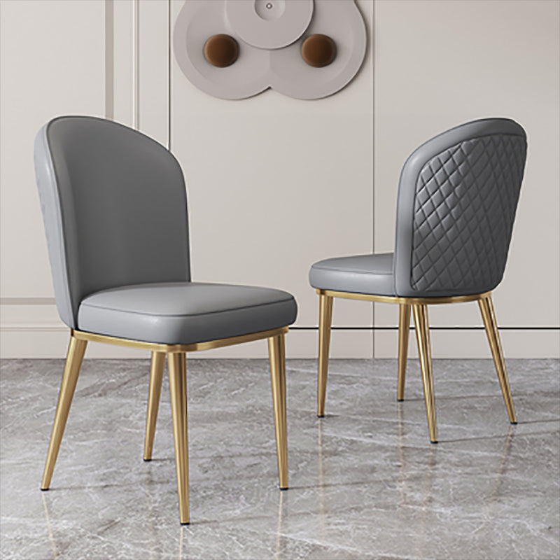 Glam Faux Leather Dining Chair Upholstered Armless Dining Chairs for Restaurant Use Clearhalo 'Dining Chairs' 'Dining Tables & Seating' 'dining_chair' 'furn' 'furn_dining_chair' 'Furniture' 'Kitchen & Dining Furniture' 6230974