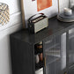 Glam a 2-disegno a buffet da pranzo 61 "l tampone a buffet per porta scorrevole nera con porta di vetro