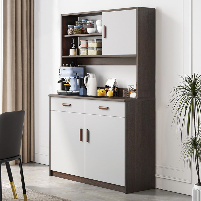 Modern Buffet Server Door Engineered Wood Sideboard Table for Home 31.5"L x 14"W x 67"H Walnut Clearhalo 'buffet_sideboard' 'Buffets & Sideboards' 'furn' 'furn_buffet_sideboard' 'Furniture' 'Kitchen & Dining Furniture' 6231120