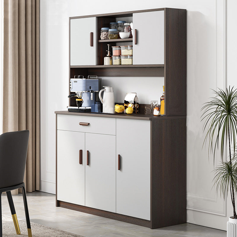 Modern Buffet Server Door Engineered Wood Sideboard Table for Home 39"L x 14"W x 67"H Walnut Clearhalo 'buffet_sideboard' 'Buffets & Sideboards' 'furn' 'furn_buffet_sideboard' 'Furniture' 'Kitchen & Dining Furniture' 6231124